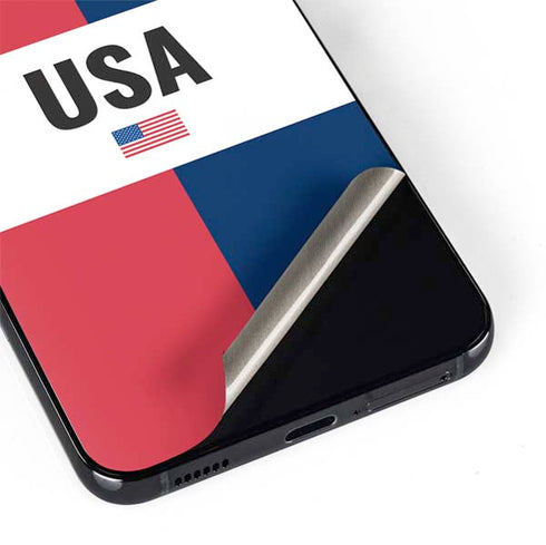 American Flag Color Block Galaxy S22 Plus Skin